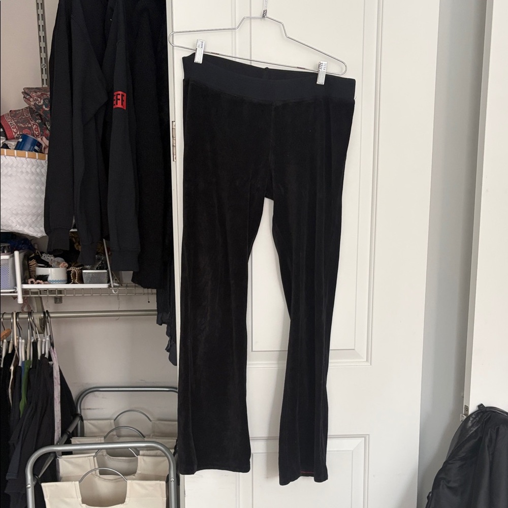 Perfect low rise Black Velour  Flare Pants pretty girl